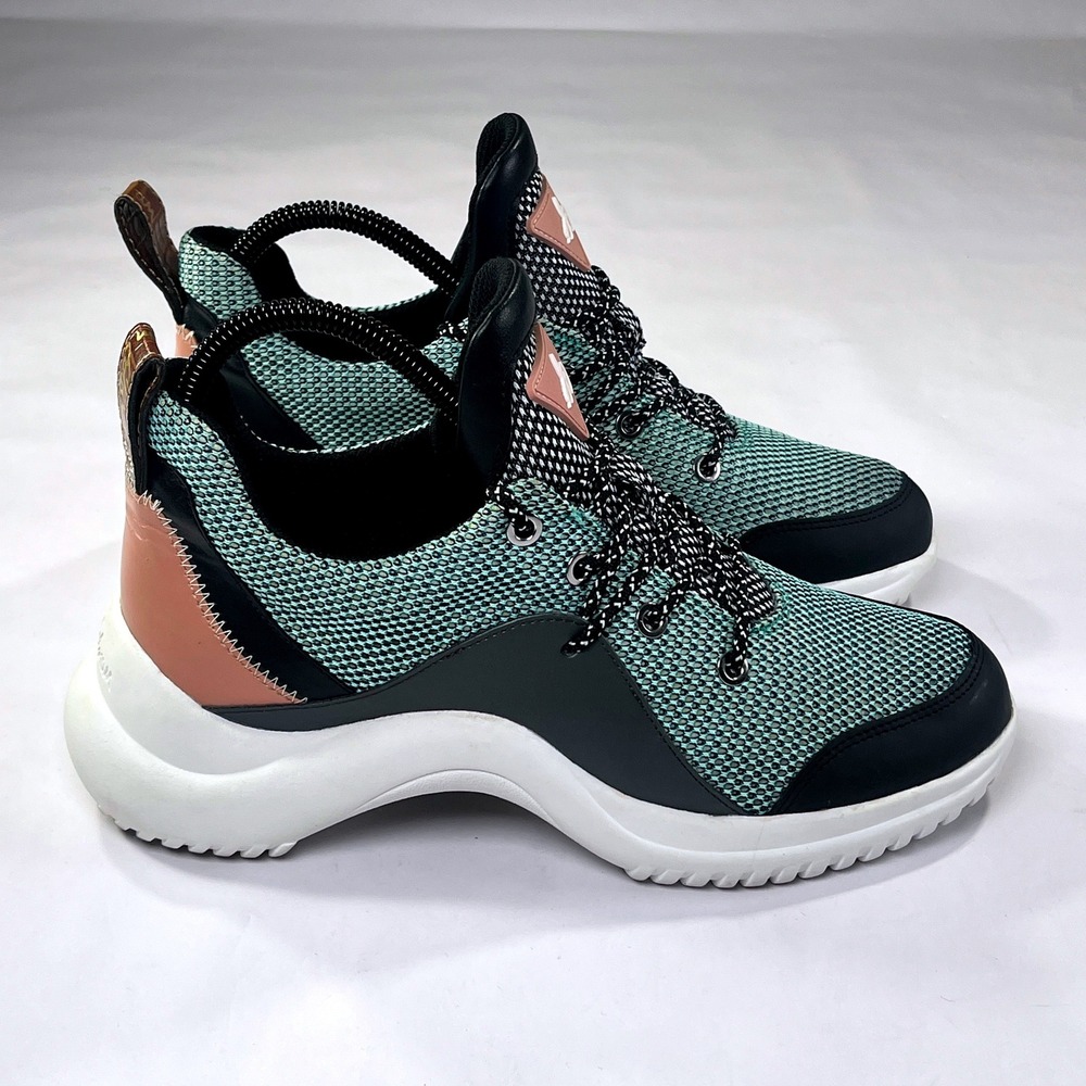Sam Edelman Meena Sneakers Womens 8 Mint Black Chunky Platform Mesh Casual Shoes